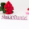 KLEINLAUT Custom 3D Name Sign with Wedding Rings - Choose Width & Color - 25 cm Wide - Light Blue view 2