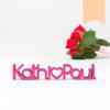 KLEINLAUT Custom 3D Name Sign with Heart – Choose Width & Color – 50 cm Wide – Pastel Orange view 1