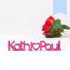 KLEINLAUT Personalized 3D Name Lettering with Heart, 15 cm Wide, Pastel Blue view 1
