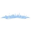 WANDKINGS Wall Decal – Ruhrpott Skyline (with River) – 200 x 46 cm – Light Blue view 3