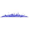 WANDKINGS Wall Decal – Ruhr Area Skyline (without river) – 160 x 34 cm – Azure Blue – Choose from 6 Sizes & 35 Colors view 1