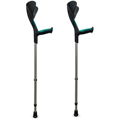 Advance Adult Forearm Crutches, 2-Pack, Height-Adjustable, Aluminum, Green