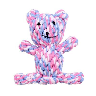 Boowhol Dog Ball Toy, Chew Ball with Rope, Cotton Ball Dog Toy for Training and Play (Bear)
