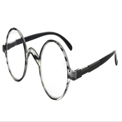 Eyekepper Round Reading Glasses, Slightly Oversized Vintage Professor Oval Style, Gray Stripe, +0.50