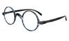 Eyekepper Round Reading Glasses, Slightly Large Vintage Professor Oval Readers (Blue Stripe, +4.00) view 1