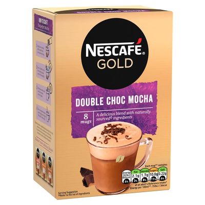 Nescafé Gold Double Choc Mocha Instant Coffee, 8 Sachets, 148 g