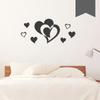 WANDKINGS Wall Decal – Double Heart with 6 Hearts, Set – 70 x 32 cm – Dark Gray – Choose from 5 Sizes & 35 Colors view 1