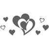 WANDKINGS Wall Decal – Double Heart with 6 Hearts, Set – 70 x 32 cm – Dark Gray – Choose from 5 Sizes & 35 Colors view 3