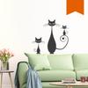 WANDKINGS Wall Decal - Cat Family, Set of 3 Cats - 31 x 30 cm - Orange - Choose from 5 Sizes & 35 Colors view 1