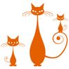 WANDKINGS Wall Decal - Cat Family, Set of 3 Cats - 31 x 30 cm - Orange - Choose from 5 Sizes & 35 Colors view 3