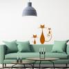 WANDKINGS Wall Decal – Cat Family, Set of 3 Cats, 52 x 50 cm, Walnut Brown view 2