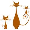 WANDKINGS Wall Decal – Cat Family, Set of 3 Cats, 52 x 50 cm, Walnut Brown view 3