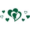 WANDKINGS Wall Decal – Double Heart with 6 Hearts Set – 160 x 72 cm – Dark Green view 3