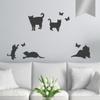 WANDKINGS Wall Decal – 5 Cats and 4 Butterflies – 32 x 40 cm – Silver view 1