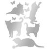 WANDKINGS Wall Decal – 5 Cats and 4 Butterflies – 32 x 40 cm – Silver view 3