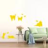 WANDKINGS Wall Decal - 5 Cats and 4 Butterflies - 112 x 140 cm - Yellow - Choose from 5 Sizes and 35 Colors view 2