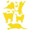 WANDKINGS Wall Decal - 5 Cats and 4 Butterflies - 112 x 140 cm - Yellow - Choose from 5 Sizes and 35 Colors view 3
