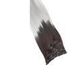 Clip-In Human Hair Extensions Set, 7-Piece, 60 cm, Ombre 1B/Gray view 3