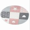 Children’s Rug Hearts Stars Dots Pink White Gray 80 x 150 cm view 2