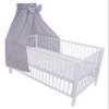 Amilian Full-Fabric Bed Canopy with Bow, Small Gray Polka Dots view 1