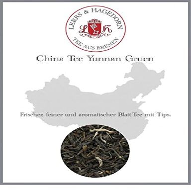 Lerbs & Hagedorn China Yunnan Green Tea | Fresh, Delicate, Aromatic, 1 kg (approx. 81 liters), Loose-Leaf Tea with Tips