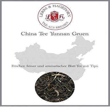 Lerbs & Hagedorn China Yunnan Green Tea | Fresh, Delicate, Aromatic, 1 kg (approx. 81 liters), Loose-Leaf Tea with Tips