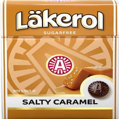 Lkerol (Lakerol) Salty Caramel Swedish Salmiak Sugar-Free Stevia Lozenges, 24 Pieces