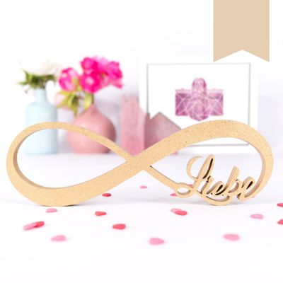 Kleinlaut Wooden Decoration – Infinity Love – Pastel Brown