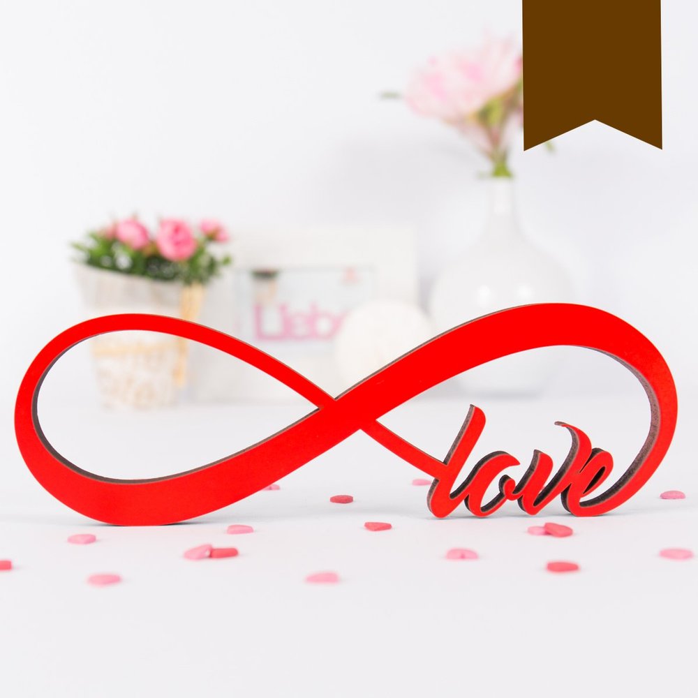 Kleinlaut Wooden Decoration – Infinity Love – Choose a Color – Brown