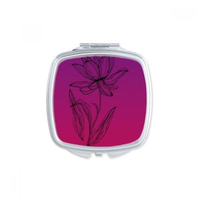 DIYthinker Black Line Lotus Flower Square Compact Makeup Mirror