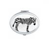 DIYthinker Black Zebra Silhouette Oval Compact Makeup Mirror view 1