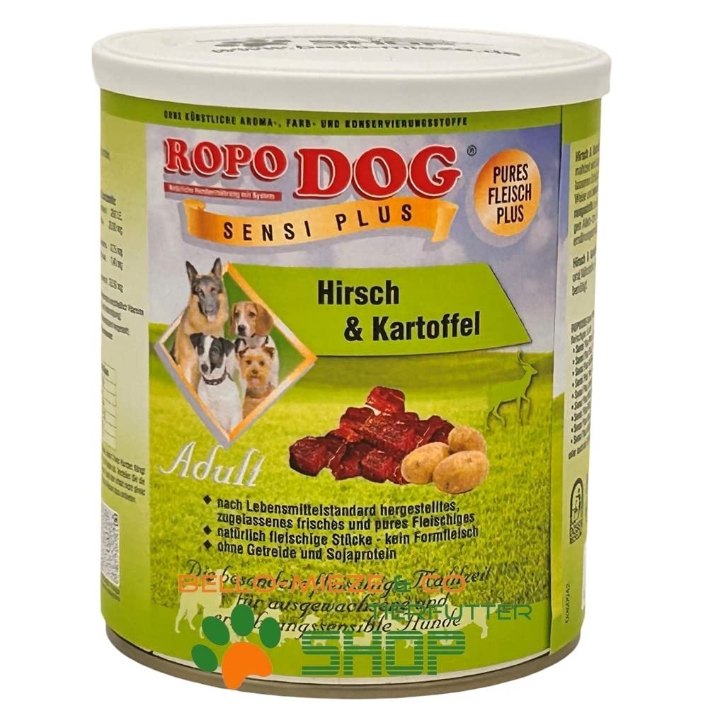 30 Cans RopoDog Adult Sensi Plus Deer & Potato, 800 g Each