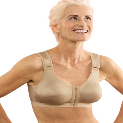 Anita 1100-007 Women's Care Skin Full-Cup Lymph Relief Mastectomy Bra, Non-Padded, Non-Wired, Front-Fastening, 75A