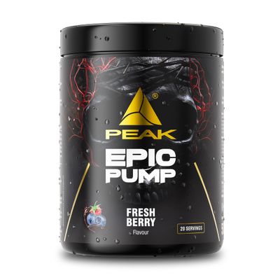 PEAK Epic Pump 500 g, Fresh Berry, Caffeine-Free Vegan Pre-Workout Booster