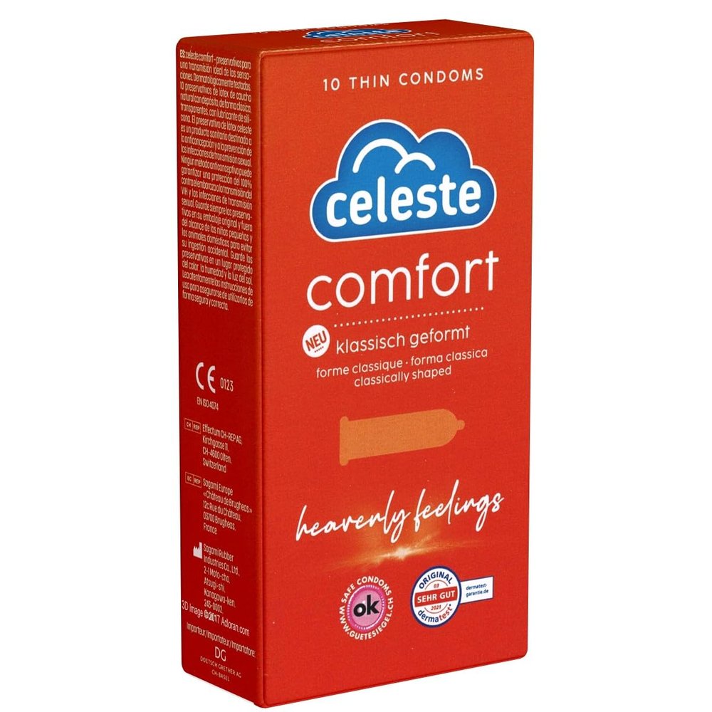 Celeste Comfort Anatomically Shaped Condoms, 10 Count