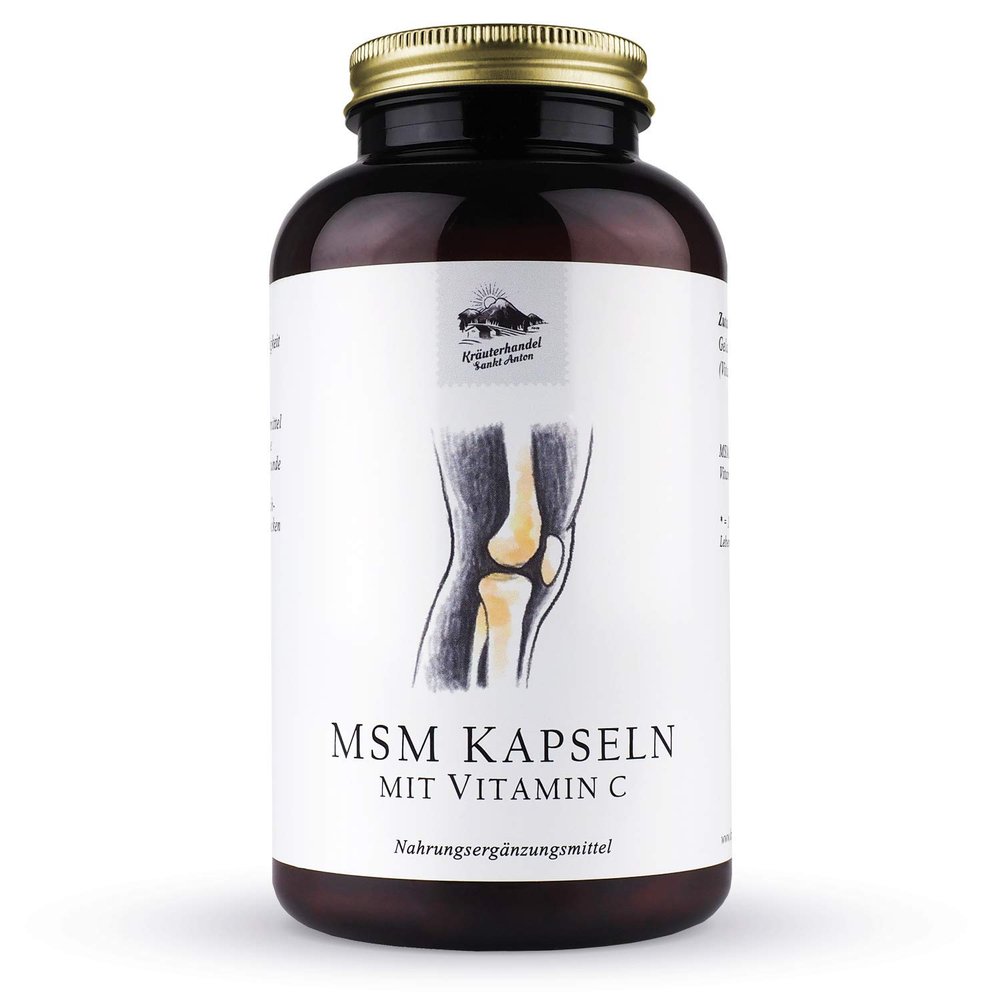 KRUTERHANDEL SANKT ANTON - 300 MSM Capsules - 1400 mg Daily Dose - High Dose - Vitamin C - German Premium Quality