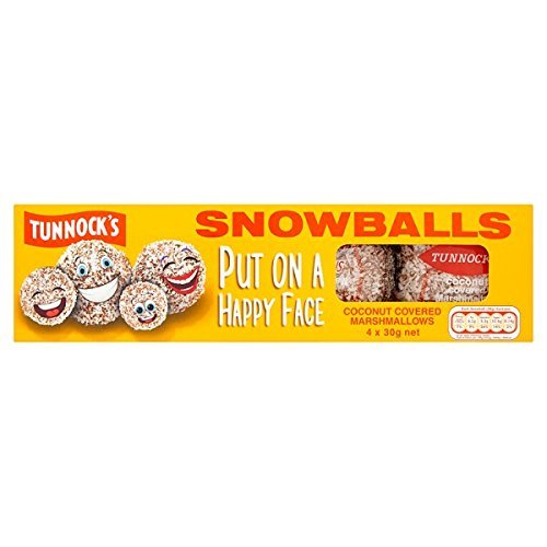 Tunnock's Snowball Coconut-Covered Marshmallows, 4 x 30g (120g), Pack of 12 x 4