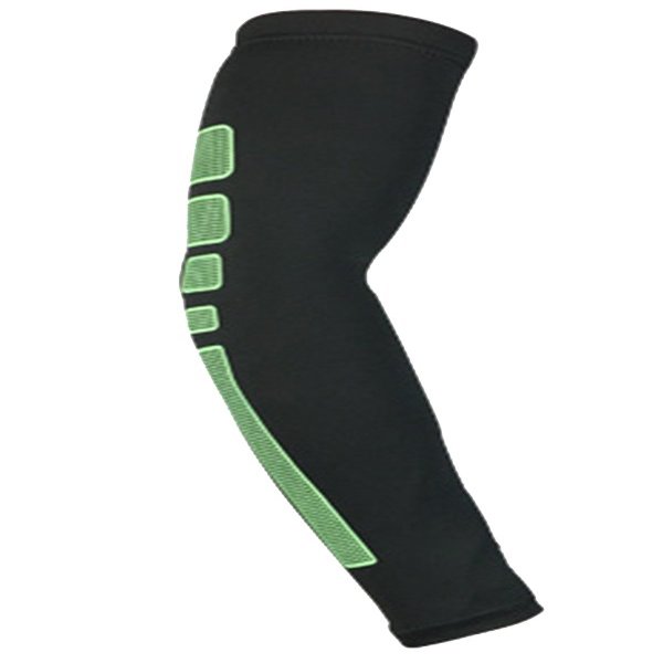 Anyu Pair of Elastic Compression Elbow Sleeves, Black Grass Green, M