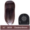 Women’s Human Hair Topper with Straight Bangs, Clip-In view 2