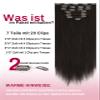 Moresoo 55 cm Clip-In Remy Human Hair Extensions, Seamless, 7 Pieces, 120 g view 3