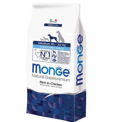Monge Medium Puppy & Junior Chicken, 12 kg
