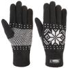 Lipodo Snowflake Knit Gloves with Thinsulate, Unisex, Black, Size L view 1