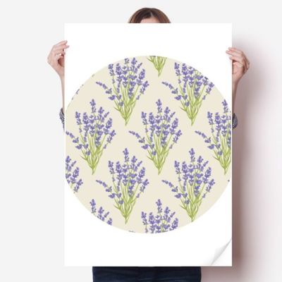 DIYthinker Lavender Flower Plant Painting Vinyl Wall Sticker, 80 x 55 cm, Multicolor