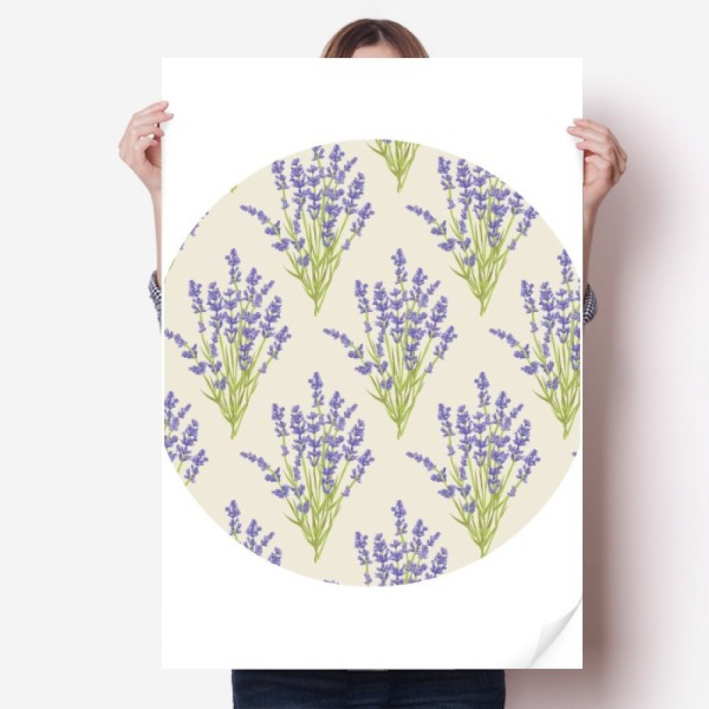 DIYthinker Lavender Flower Plant Painting Vinyl Wall Sticker, 80 x 55 cm, Multicolor