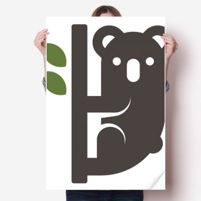 DIYthinker Australia Koala and Eucalyptus Silhouette Vinyl Wall Sticker, 80 x 55 cm, Multicolor
