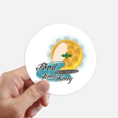 DIYthinker Hong Kong Udon Noodles China Round Stickers, 10 cm, Wall, Suitcase, Laptop, Motorbike, 8 Pieces, Multicolor