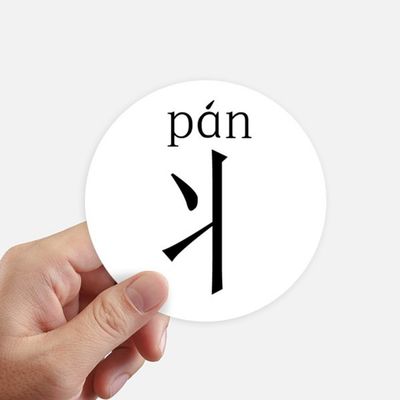 DIYthinker Chinese Character Component Pan Stickers, 10 cm, Wall, Suitcase, Laptop and Motorcycle, 8 Pieces, Multicolor