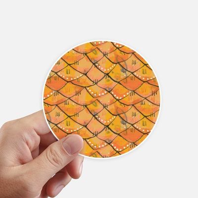 DIYthinker Regular Pattern Wood Abstract Round Stickers, 10 cm, 8 Pieces, Multicolor