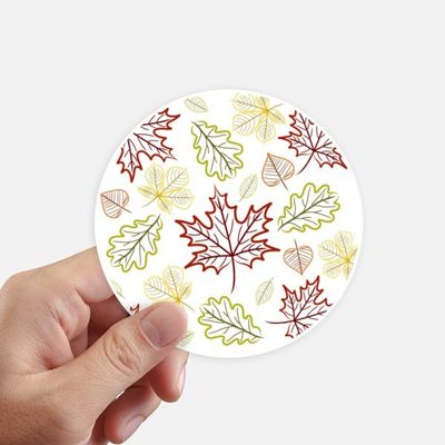 DIYthinker Happy Thanksgiving Day Leaf Pattern Round Stickers, 10 cm, Wall, Suitcase, Laptop and Motorbike Decals, 8 Pieces, Multicolor