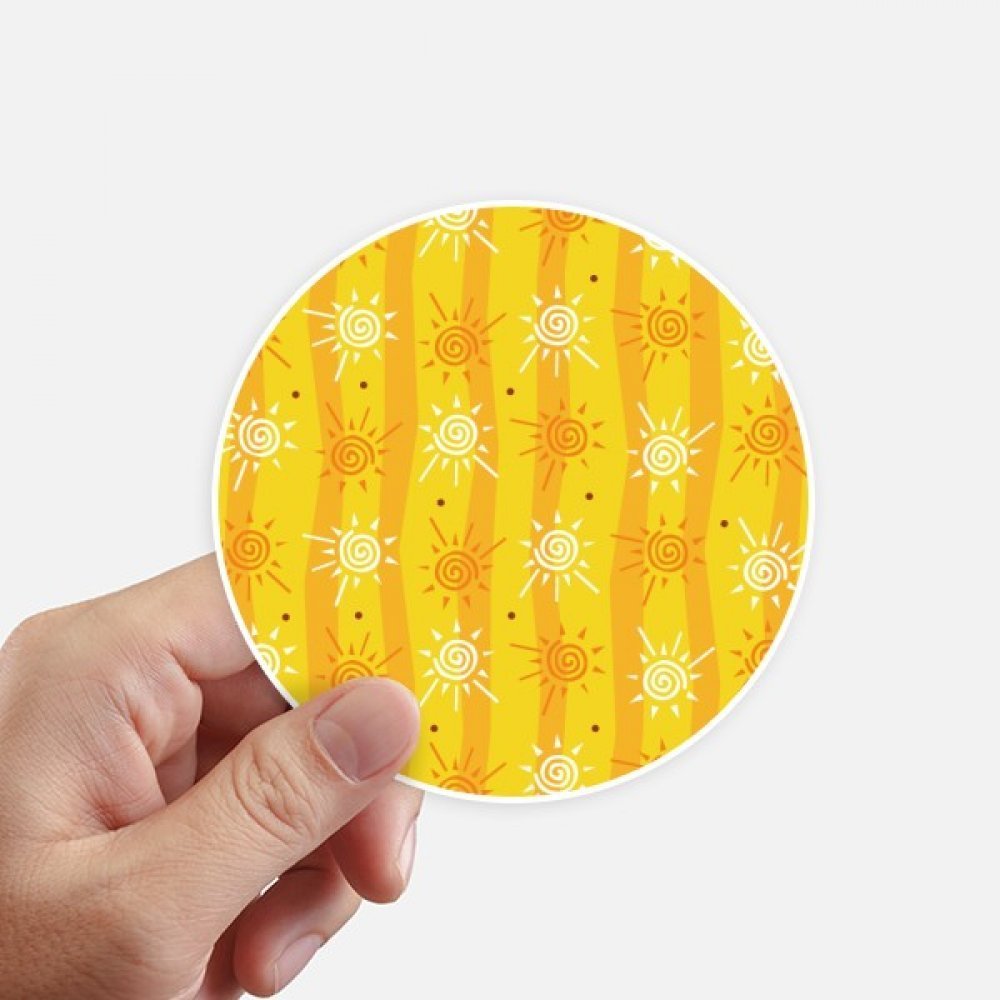 DIYthinker Sun Sunshine Hand-Painted River Round Stickers, 10 cm, 8 Pieces, Multicolor